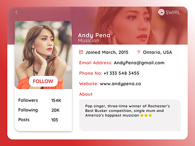 Daily Ui Challenge 006. User Profile Design