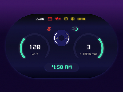 DAILY UI 034. CAR DASHBOARD DESIGN