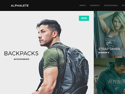 Alphalete Store ecommerce grid homepage minimal product shop store