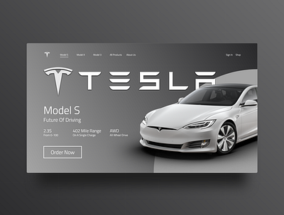 Tesla landing page concept design ui ux