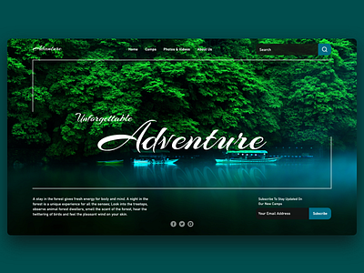 Adventure landing page design ui ux