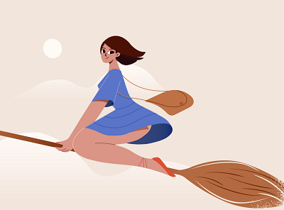flying girl design illustration vector