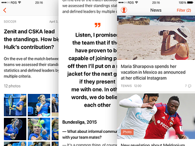 Sport News App Concept