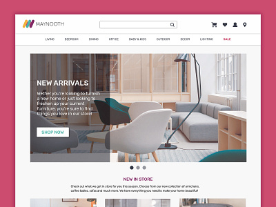 Maynooth Furniture Homepage design ecommerce furniture ui user interface