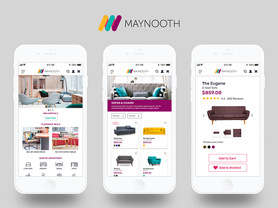 Maynooth Furniture Mobile App adobe xd e comerce furniture mobile app ui design