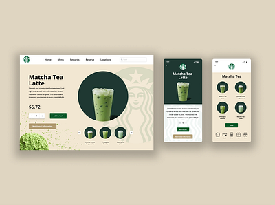 Starbucks Concept for Desktop and Mobile branding coffee concept design graphic design matcha starbucks typography ui user interface ux