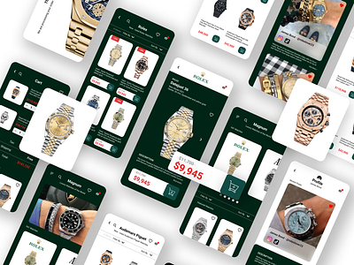 Rolex and Audemars Piguet Watch Concept Store application branding concept design ecommerce graphic design mobile online rolex ui user interface ux watch watches