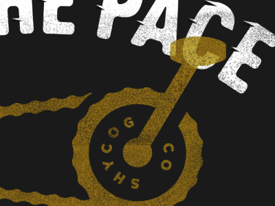 Set The Pace 2 bicycle bike chain crankset texture typography