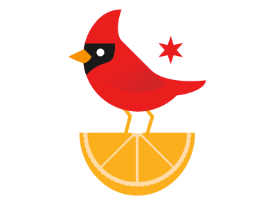 Origins bird cardinal orange star