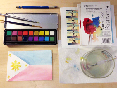 Typhoon Relief illustration philippines postcard relief watercolor