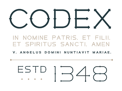 Codex black bold font light regular typography vector