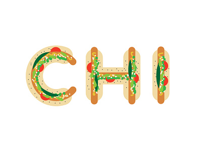 Chicago Styled brushes chicago food hot dog midwest vector