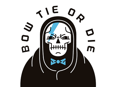 BOW TIE or DIE death grim reaper skull vector