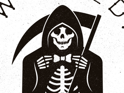 BOW TIE or DIE 2 apparel death grim reaper shirt skeleton skull vector