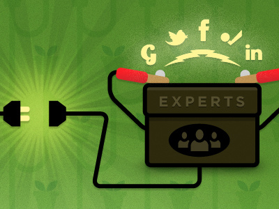 Business & Experts battery illustration light bulb social media vector