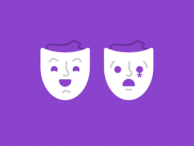 Comedy & Drama comedy drama genre mask purple theatre vector