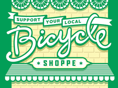 Support Local Bike Shops bicycle bike illustration typography vector