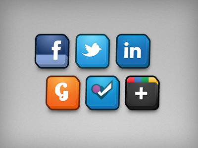 Social Media Icons facebook foursquare google gowalla icons linkedin social media twitter vector