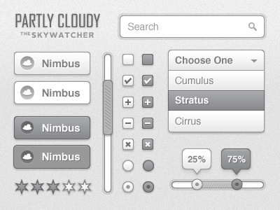 Partly Cloudy UI Kit