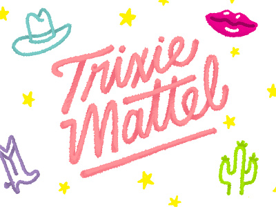 Trixie Mattel drag queen sketch typography