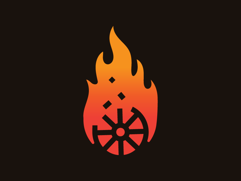 Wagon-Wright flame burn fire vector western wheel wagon