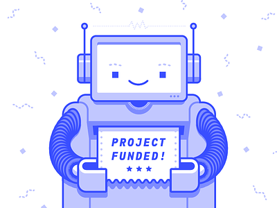 Crowd Funded Robot blue bot crowd funding robot