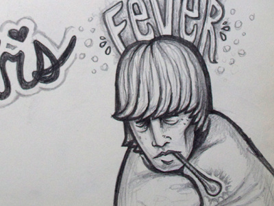 Bieber Fever bieber illustration pencil sketch typography