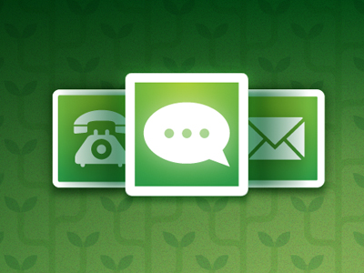 Telephone, Mail, & Chat bubble card envelope icon telephone vector