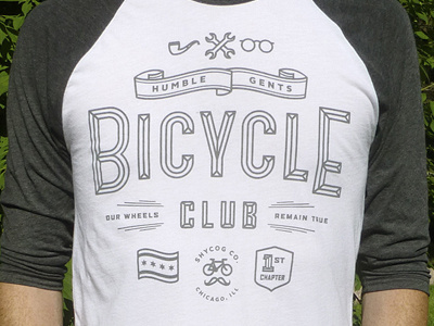 Humble Gents Bicycle Club bicycle chicago club glasses grey humble pipe shirt vector wrench