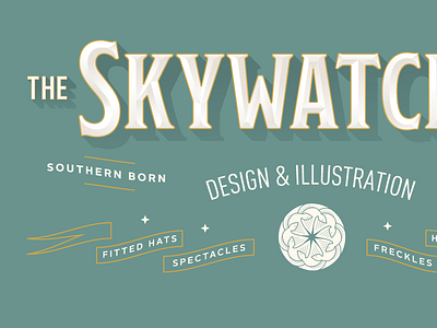 The Skywatcher Titles bevel gold shadow typography vector