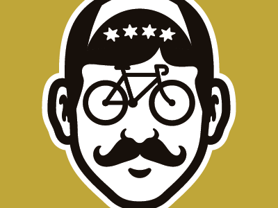 Mr. Farthing makeover bicycle chicago mustache stars vector