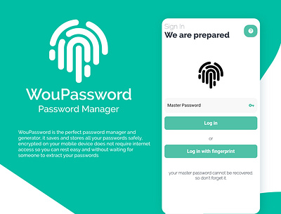 WouPassword - Password Manager android android app design app app design application flutter ui ux webdesign
