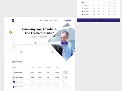 Job Portal for Freight Connect branding ui ux web