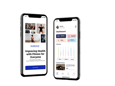 Hargyle Fitness Mobile App app clean design ui ux web