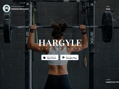 Hargyle Fitness App app design exercise fitness ui ux web