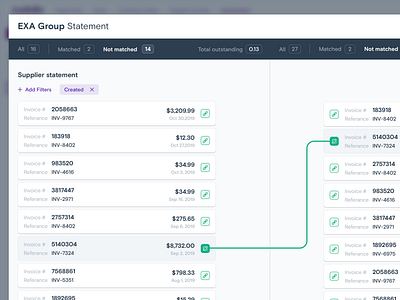 Invoices - Supplier statement (fintech web app) app app design banking connection finance financial fintech interface invoice invoices lines sketch software transaction user interface ux web web design