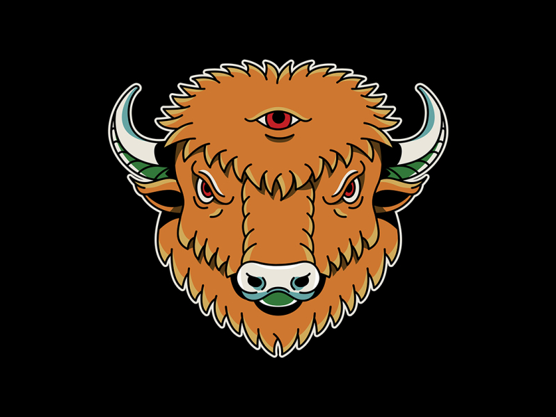 Bison Tattoo Stock Vector Illustration and Royalty Free Bison Tattoo Clipart