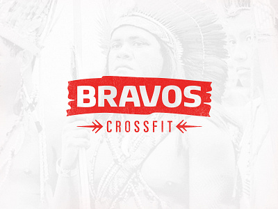 BRAVOS Crossfit brand branding crossfit custom type exercise indian letter logo native red typography