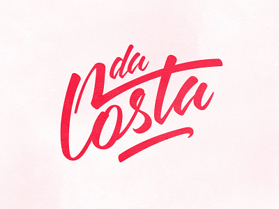 da Costa brand lettering logo red