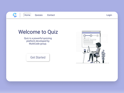 Neumorphic Quizzing homepage.