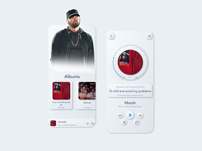 Eminem Neumorphism UI app.