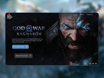 God of War Ragnarok Web Design design gaming god of war gow homepage kratos ragnarok ui video game web web design