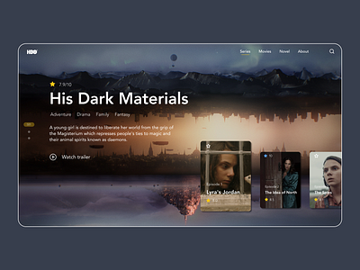 His Dark Materials Tv Show Webpage design homepage tv show ui web