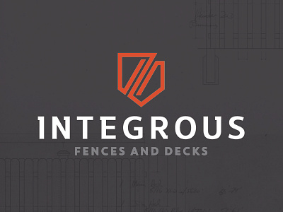 Integrous Fences & Decks decks fences identity logo design outdoor living shield