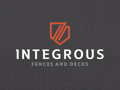 Integrous Fences & Decks decks fences identity logo design outdoor living shield