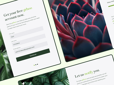 Grhoo Sign Up Screen - DailyUI - 001 app challenge dailyui dailyuichallenge figma form nature plant product design sign in signup ui ux water watering