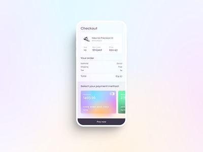 Nike App Checkout - DailyUI - 002 app checkout checkout page dailyui dailyuichallenge e commerce ecommerce figma flow gradient mobile mobile app ui ux