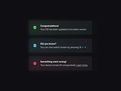 Flash Messages - DailyUI - 011 alert alerts app component dailyui dailyuichallenge dark mode dark theme dark ui figma flash message flash messages gradients toast ui ui design