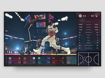 TV App - DailyUI - 025 app basket basket ball basketball dailyui dailyuichallenge figma nba nba playoffs sport sport app stream streaming streaming app tv tv app tv design