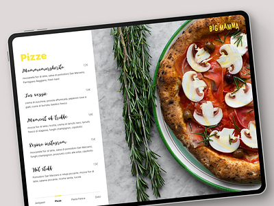 Food menu - DailyUI - 043 branding dailyui dailyuichallenge figma food handwritting italian menu paris photos pizza restaurant ui website